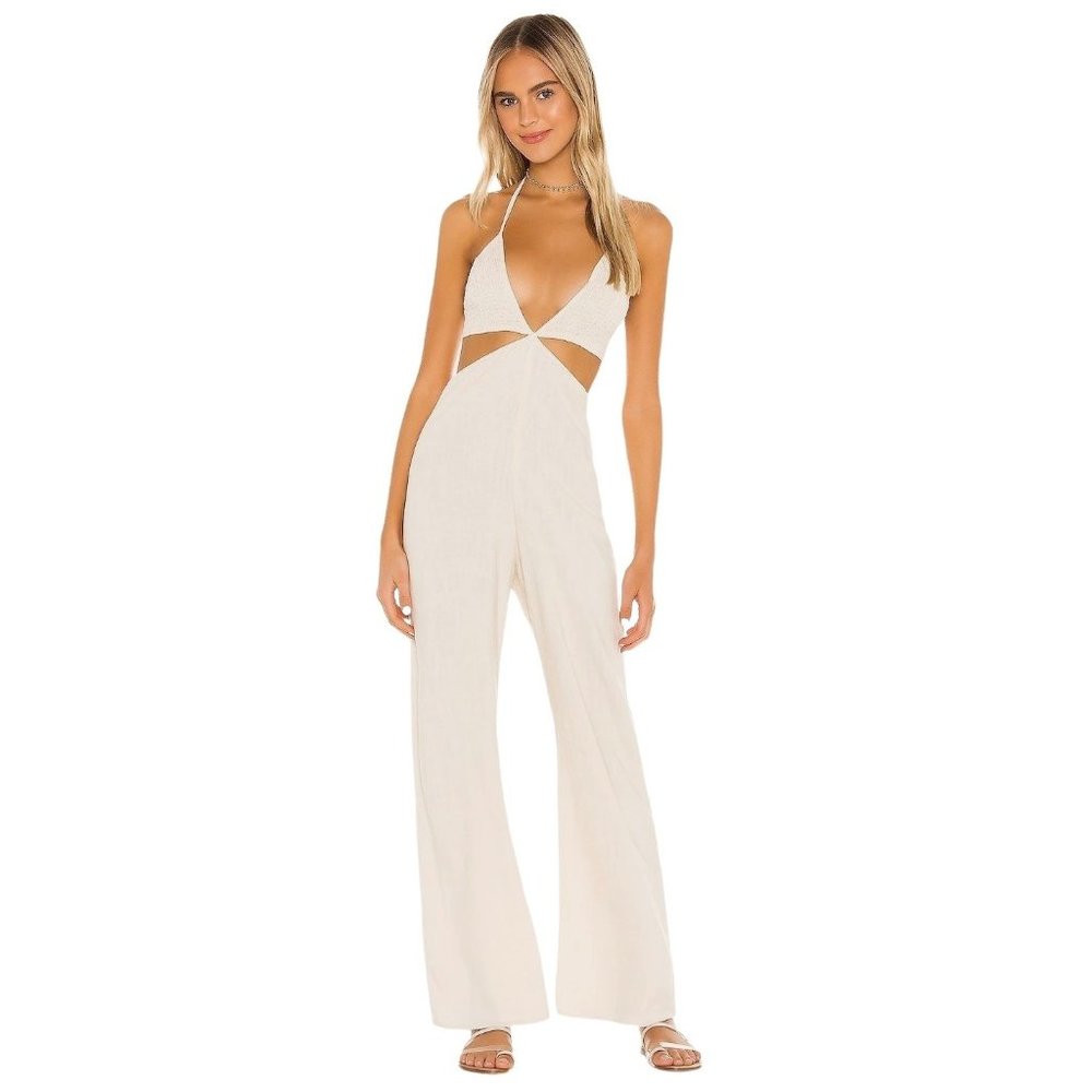 Indah Blaire Halter jumpsuit in Opal XS Small